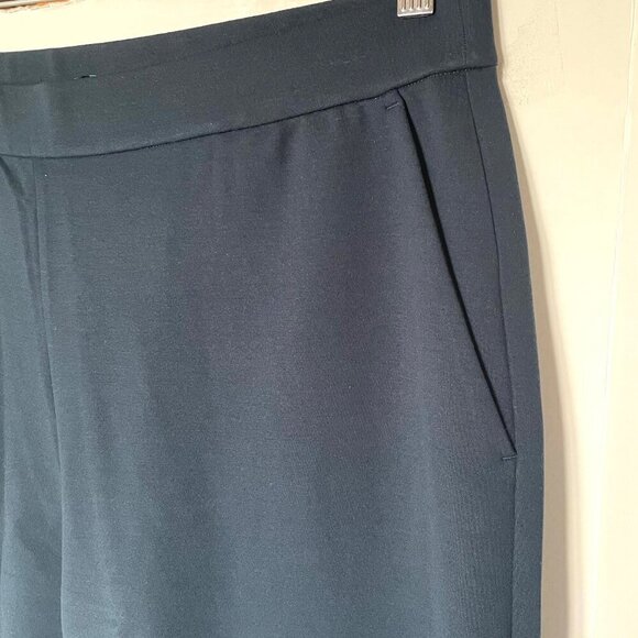 Eileen Fisher Wide Leg Ponte Pants Womens XL Blue Washable Pull On Ankle - Picture 5 of 7
